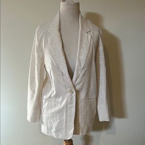 Vintage Sag Harbor cream linen blazer medium